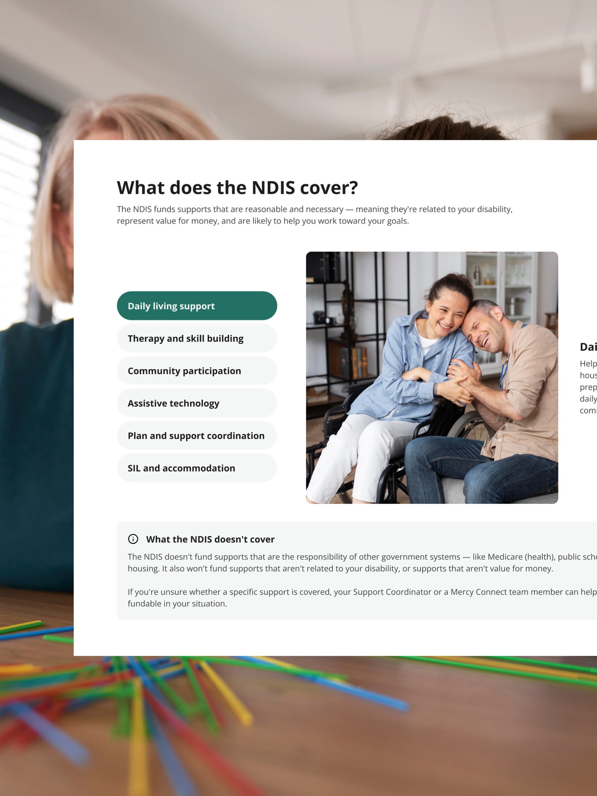 Mercy Connect NDIS education page detail