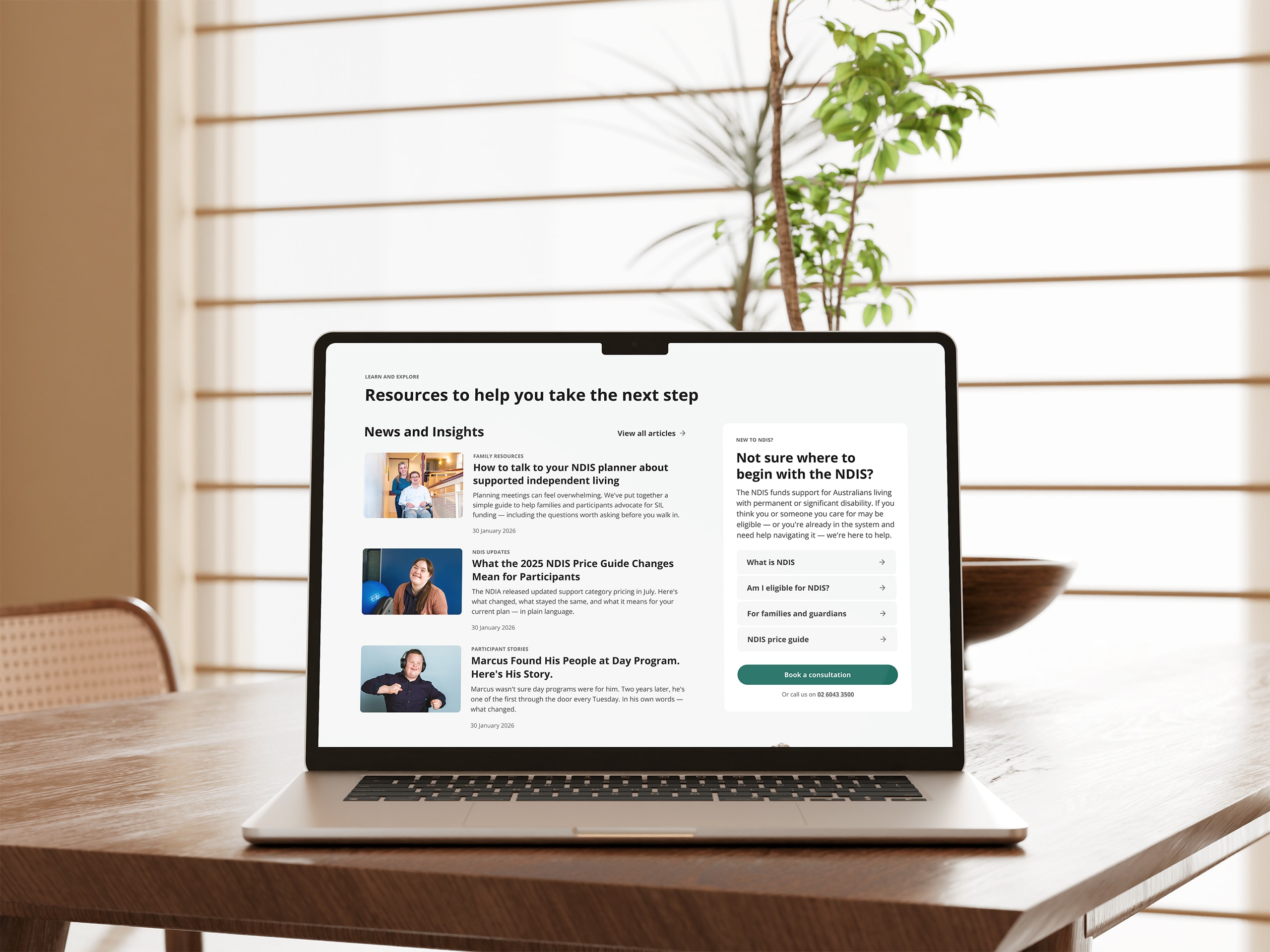 The Mercy Connect homepage Learn & Explore row, shown on a laptop mockup